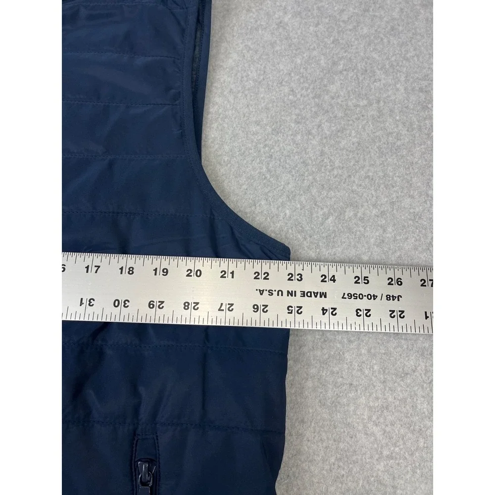 Banana Republic Sleeveless Vest Mens L‎ Blue Full Zip Quilted Lined Zip Pockets
